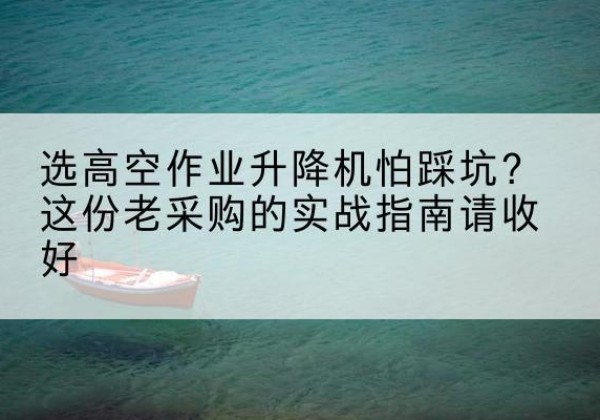 大丰高空作业升降机厂家推荐-选高空作业升降机怕踩坑？这份老采购的实战指南请收好